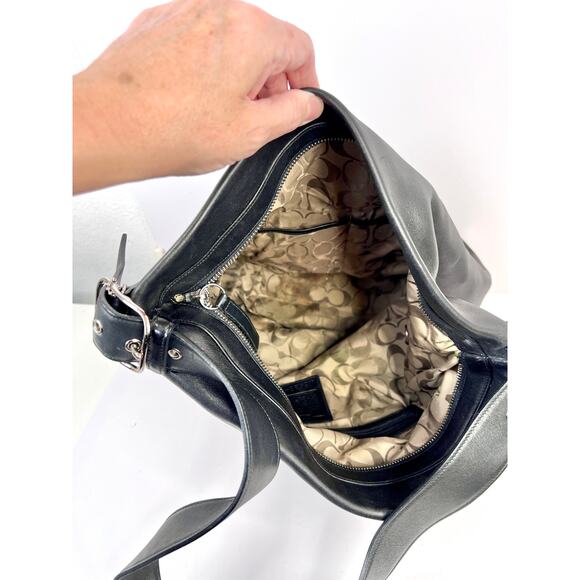 Coach Vintage Legacy Gloved Tan 9151 Black Leather Bucket Shoulder Bag - Picture 8 of 16